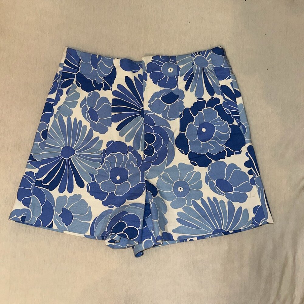 Zara Floral High Waisted Shorts